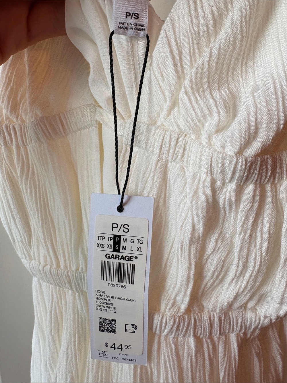 Garage White Kira Romper NWT Size Small - Picture 9 of 10